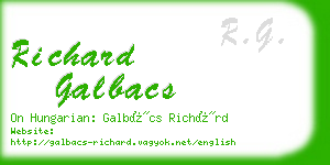 richard galbacs business card